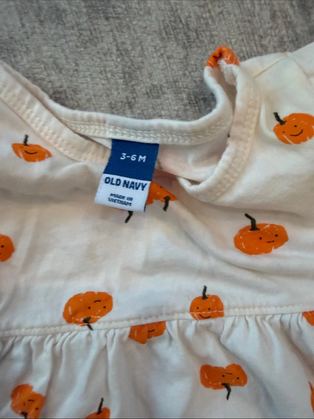 Old Navy Orange and Cream Pumpkin Halloween Outfit Set